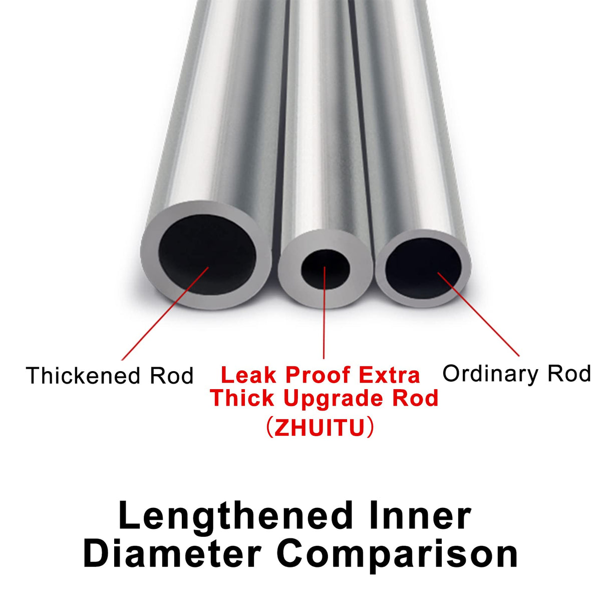 ZHUITU aluminium alloy extension rod offers durable, rust-resistant construction.