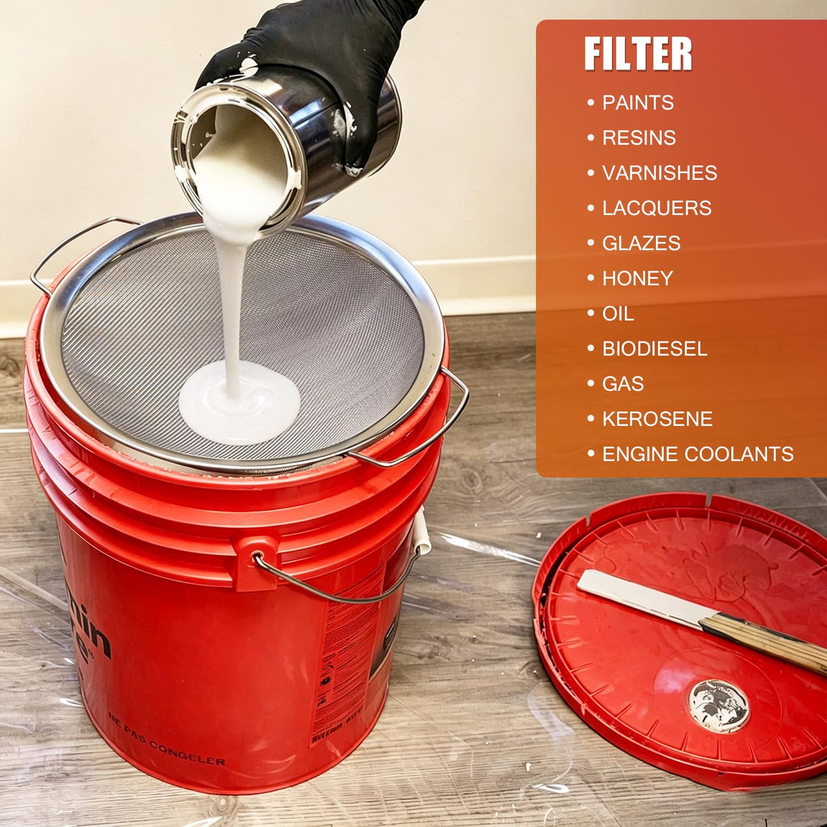 ZHUITU filter cover mounted on a 5-gallon bucket
