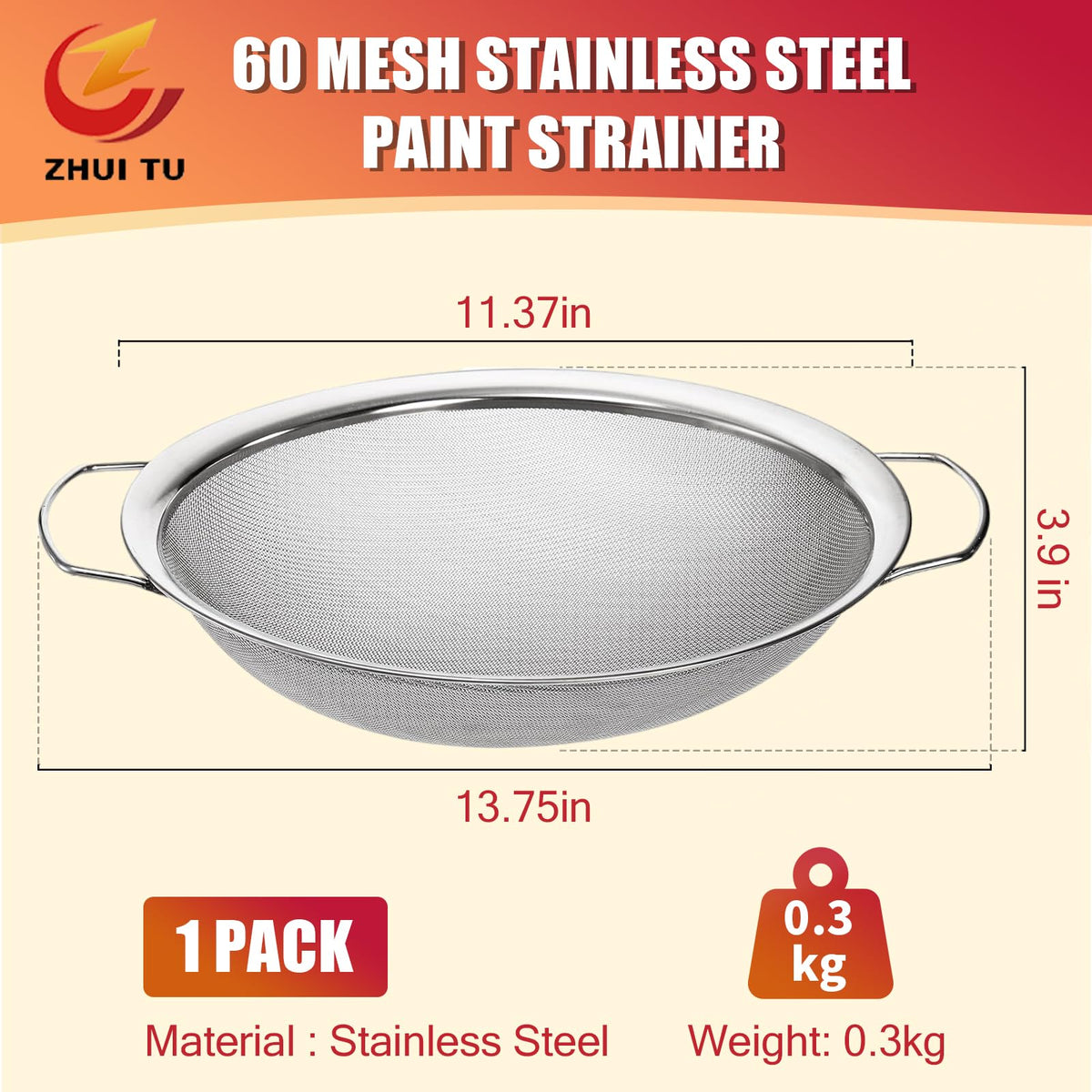 ZHUITU stainless steel filter with 60-mesh precision