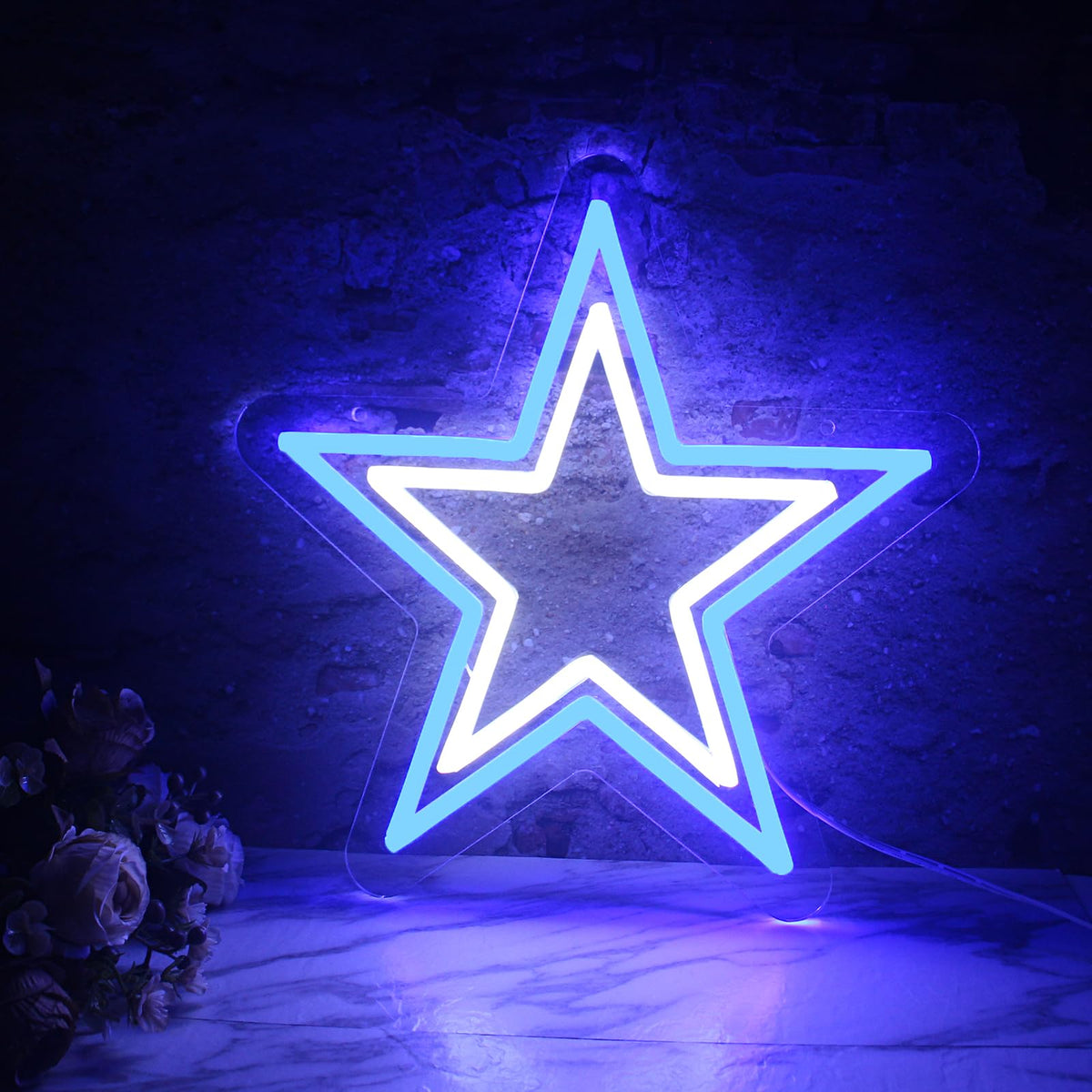 Zhujianqiang Dallas Cowboys neon sign blue star brightens rooms with bold team pride.