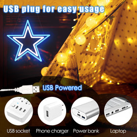 Zhujianqiang USB-powered neon sign is easy to hang and quick to glow.