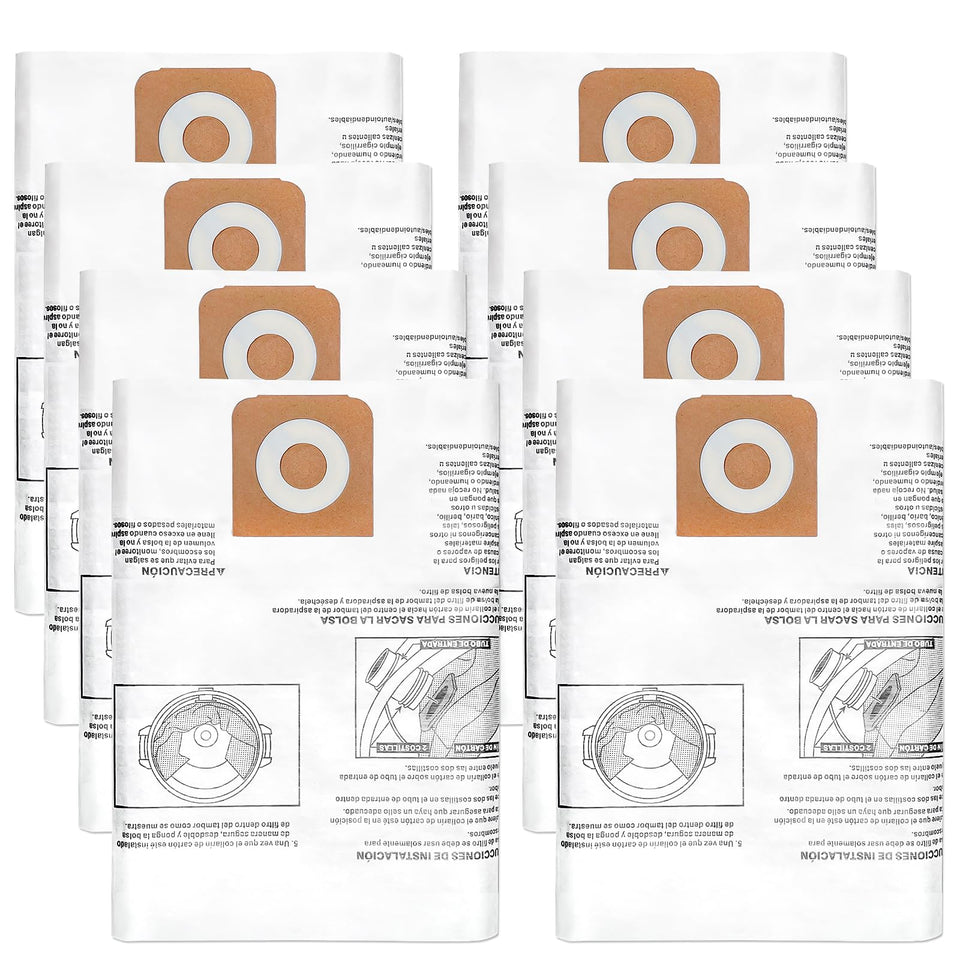 Zibopon 8-pack dust bags for Craftsman 16-20 gallon shop vac; secure dry pickup solution