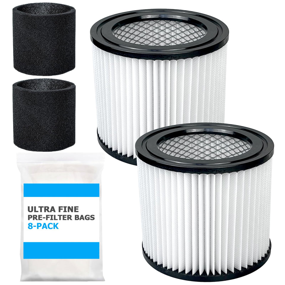Zibopon 90398 cartridge filter for Shop Vac models ensures versatile cleaning.