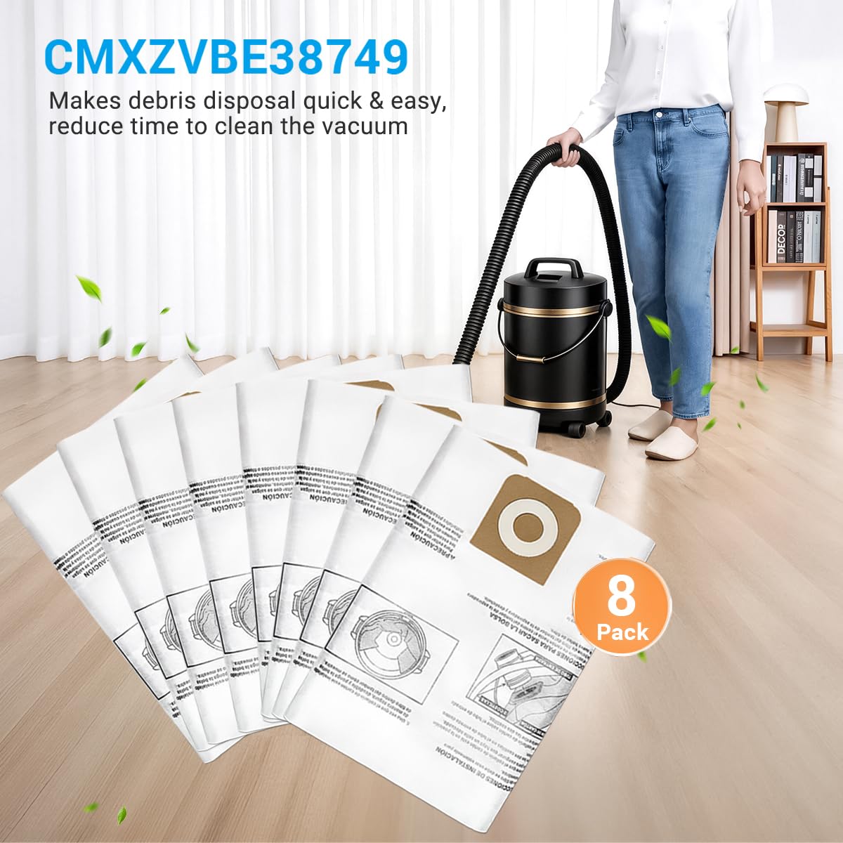 Zibopon bag for CMXEVBE17656; compatible with Craftsman 20-gallon vacuums