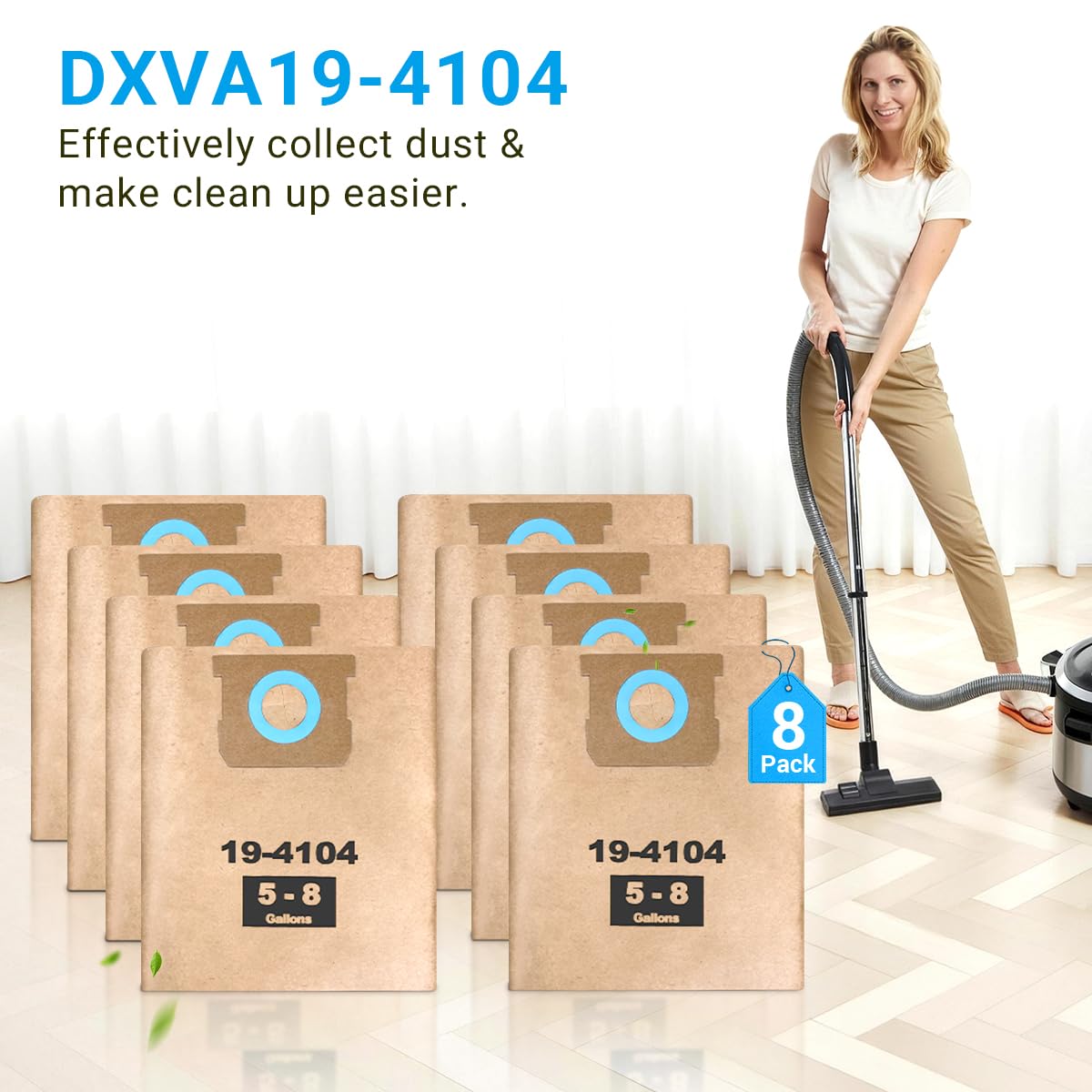 Zibopon DXVA19-4104 bags with rubber sealing collar for mess-free disposal.