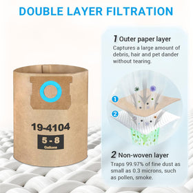 Zibopon DXV08S-compatible bags seal dust inside for cleaner operation.