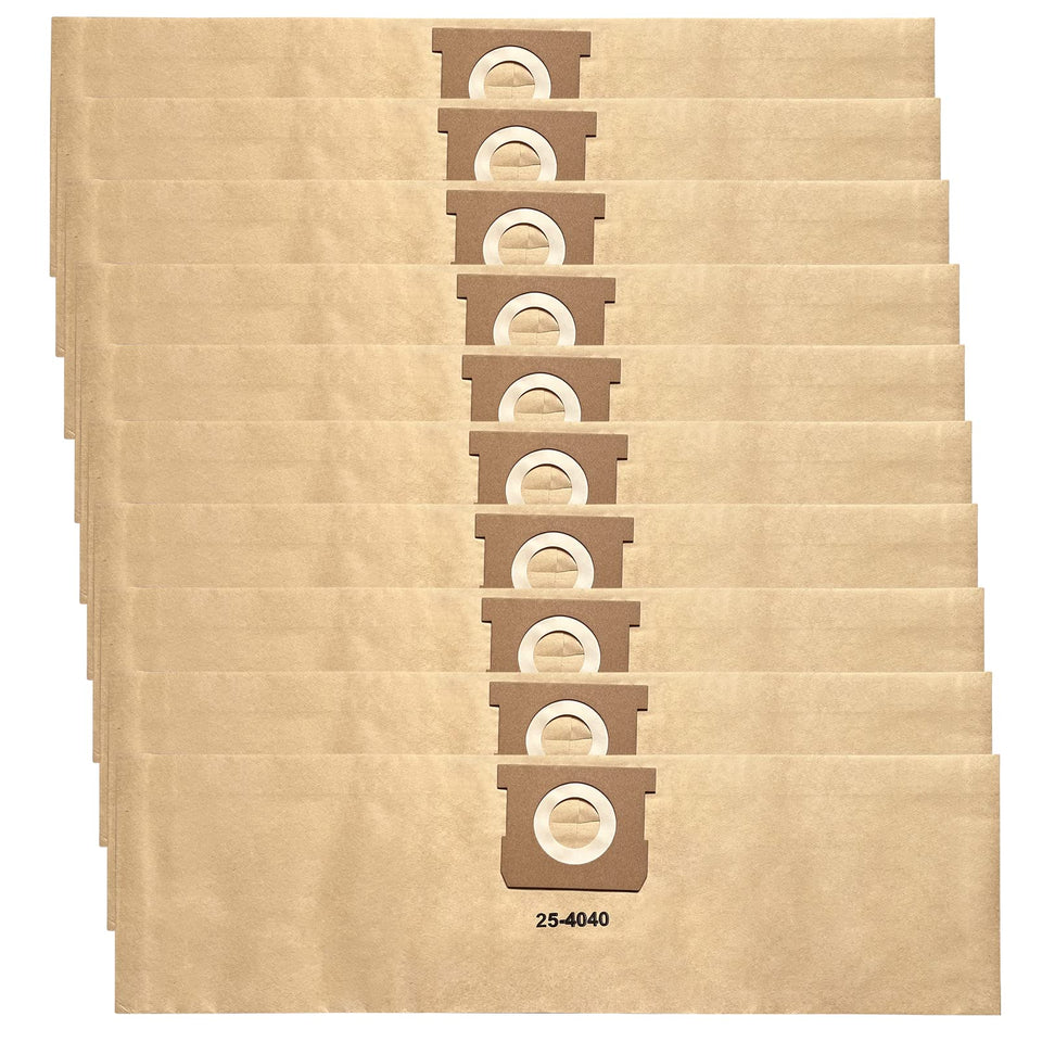 Zibopon DXVA25-4040 dust bag pack for DEWALT 4-gallon vacuums improves containment.