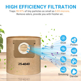 Zibopon DXVA25-4040 reduces dust buildup to help maintain suction.