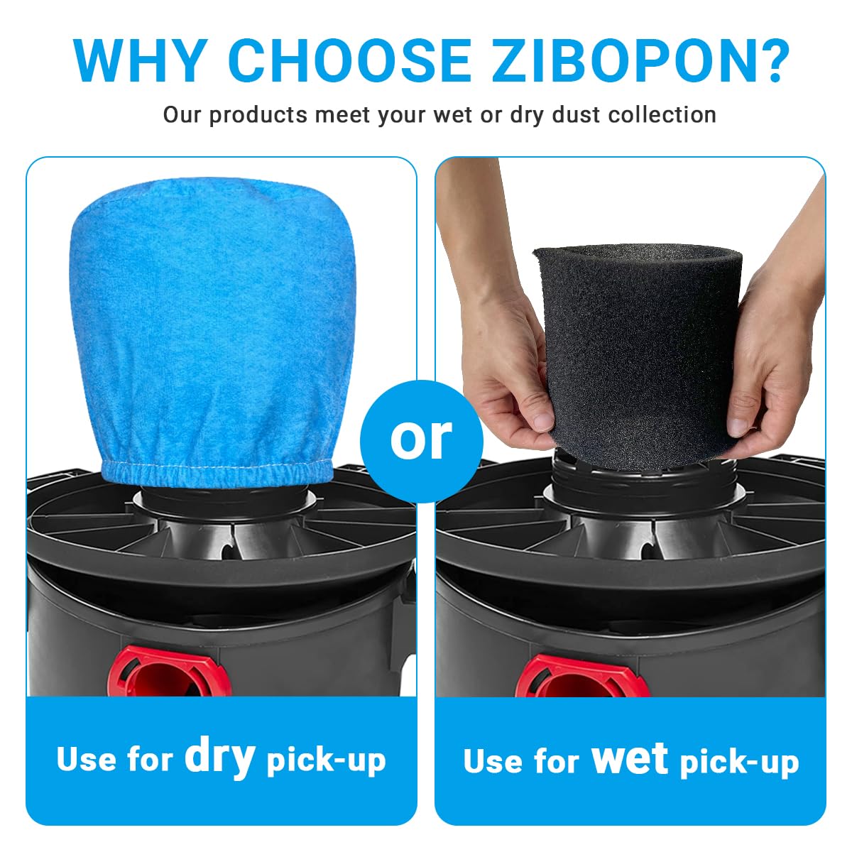 Zibopon elastic seal technology provides a snug fit and steady suction