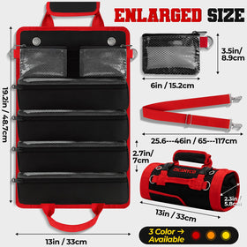 ZICANYCO Roll Up Tool Bag in use on a workbench to organize tools.