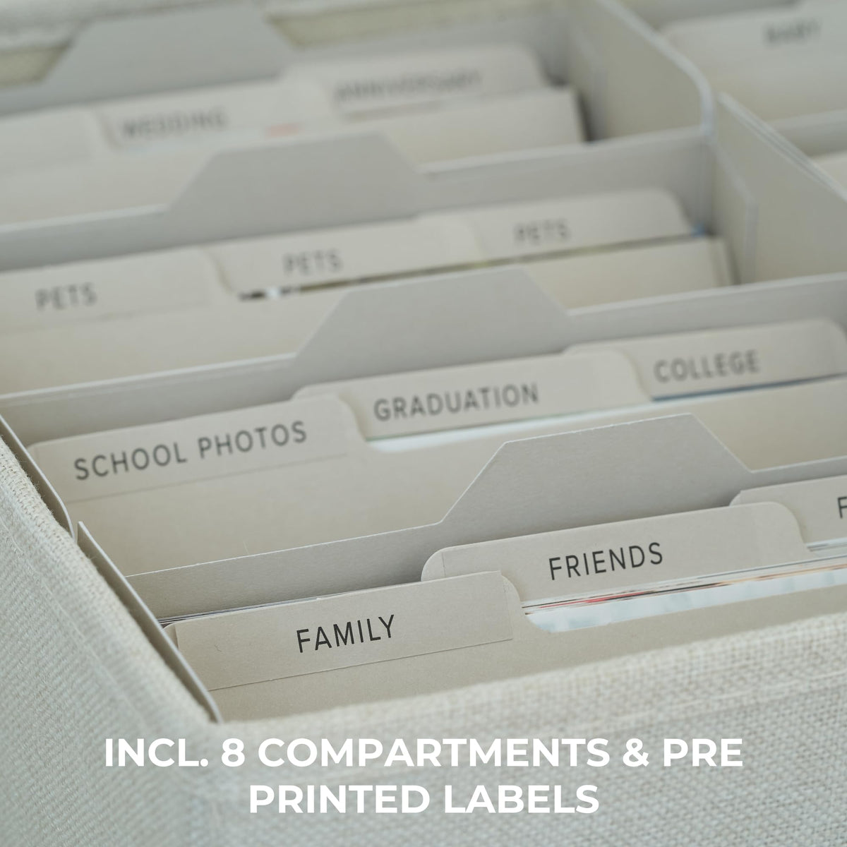 ZICOTO built-in label holder keeps photos easy to locate.