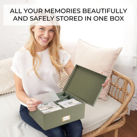 ZICOTO decorative photo box interior dividers enable quick access to memories.