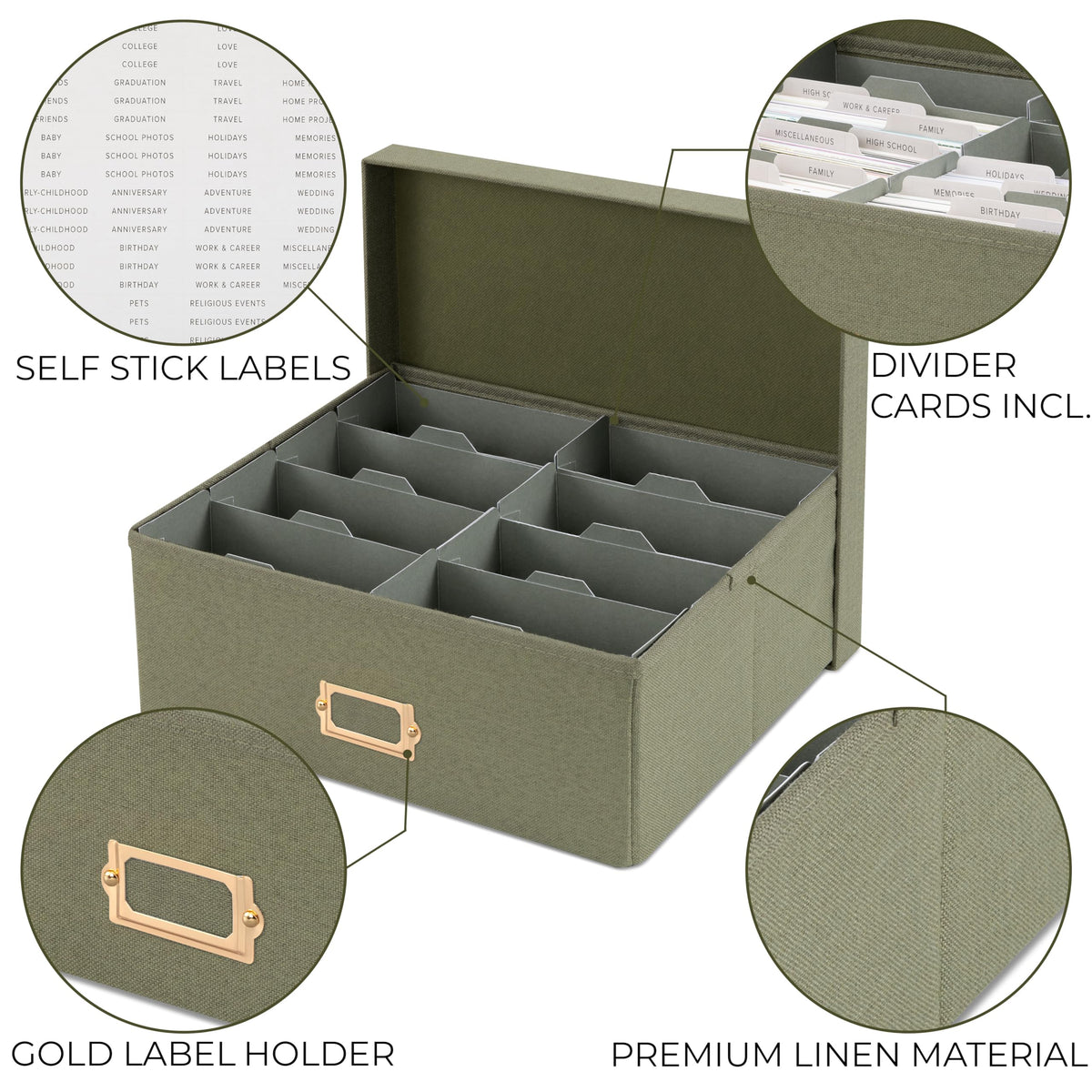 ZICOTO photo box stackable design helps save space on shelves.