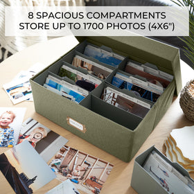 ZICOTO decorative box features sage green linen finish that elevates any room.