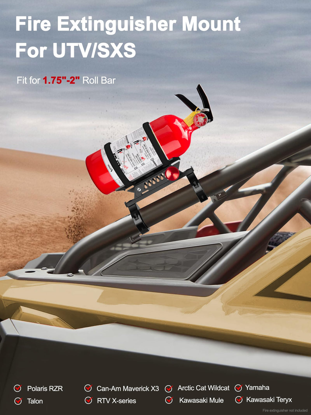ZIDIYORUO adjustable roll cage brackets fit 1.75-2 inch bars for versatile mounting.