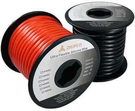 ZIGPEO 10 AWG silicone wire red spool for high-visibility power wiring
