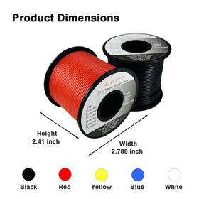 High-temperature rated wire at 392°F (200°C) suitable for demanding applications.