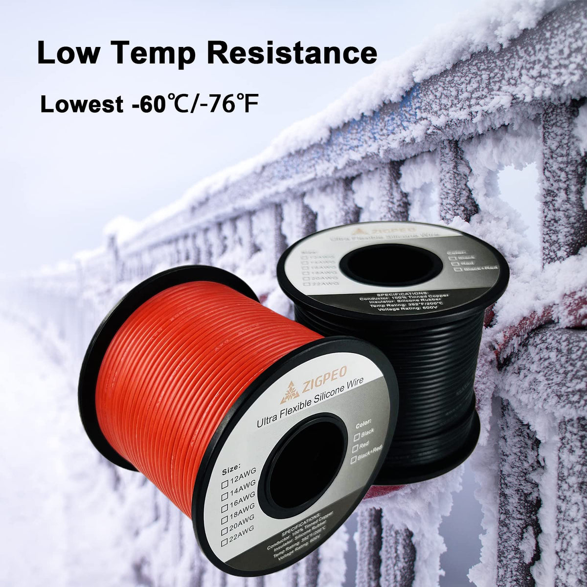 Red and black spools for clear polarity labeling in RC and automotive projects.