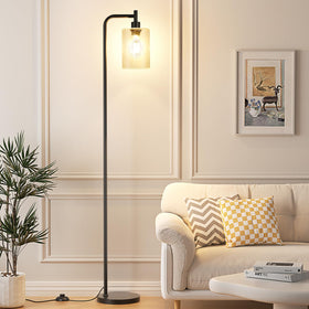 Ziisee floor lamp black metal body complements modern decor.