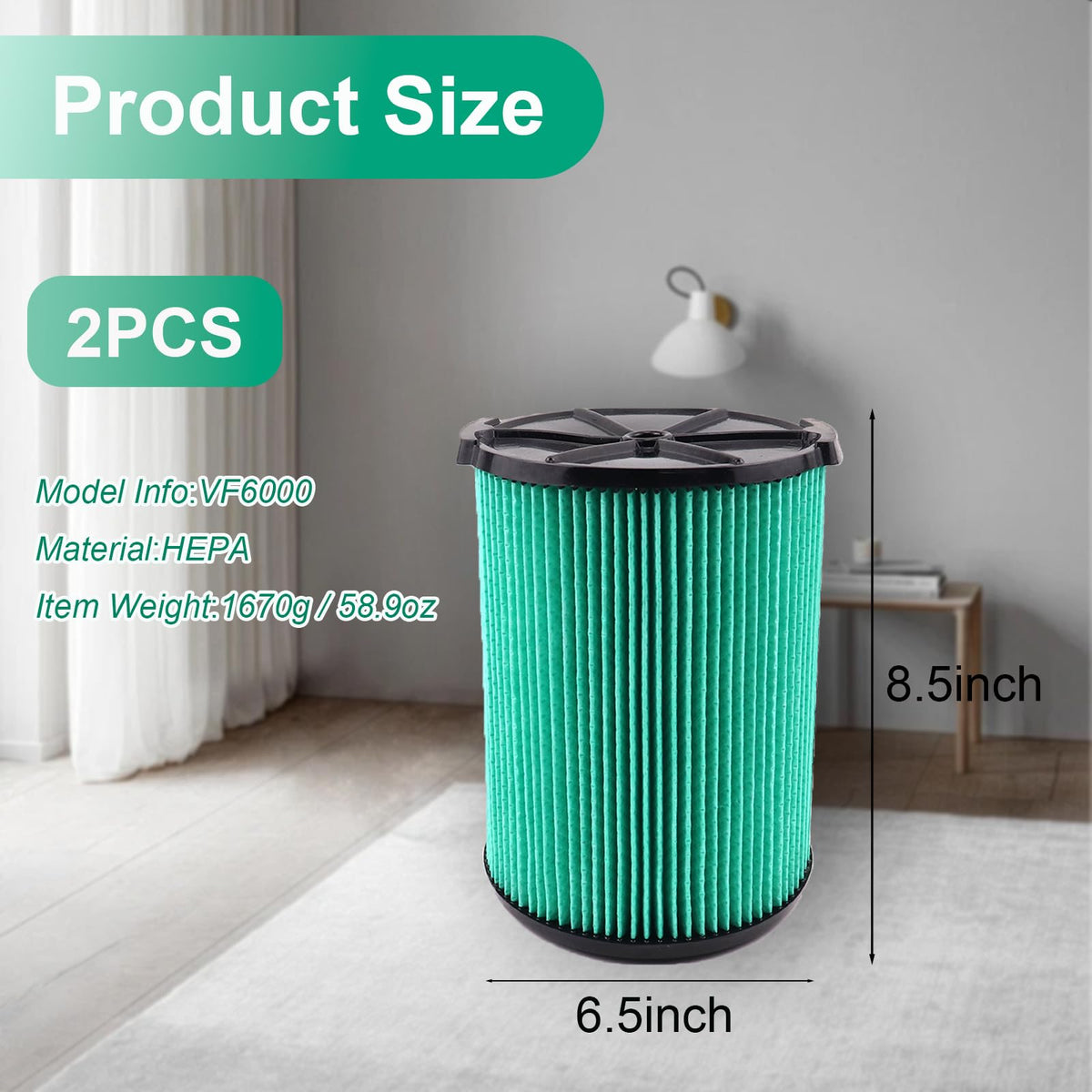 ZILAMGOO VF6000 durable pleated material for long-lasting performance.
