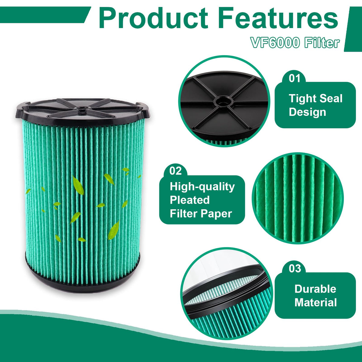 ZILAMGOO VF6000 easy snap-in installation for quick maintenance.