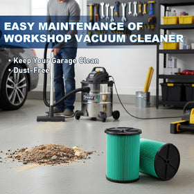 Ridgid vacuum with VF6000 reduces airborne dust during projects.