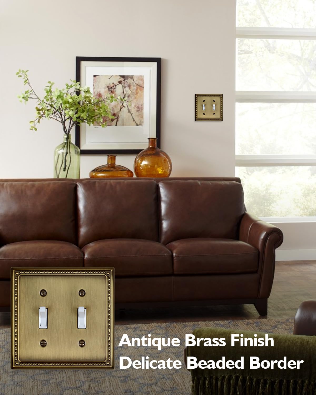 ZILLSEA 2-pack metal wall plates with durable construction for high-use rooms.