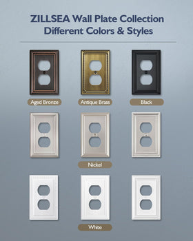 ZILLSEA aged bronze wall plate helps outlets blend into modern home interiors.