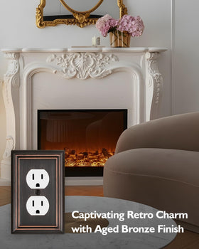 ZILLSEA aged bronze wall plate closeup finish highlights texture and timeless metal detail.