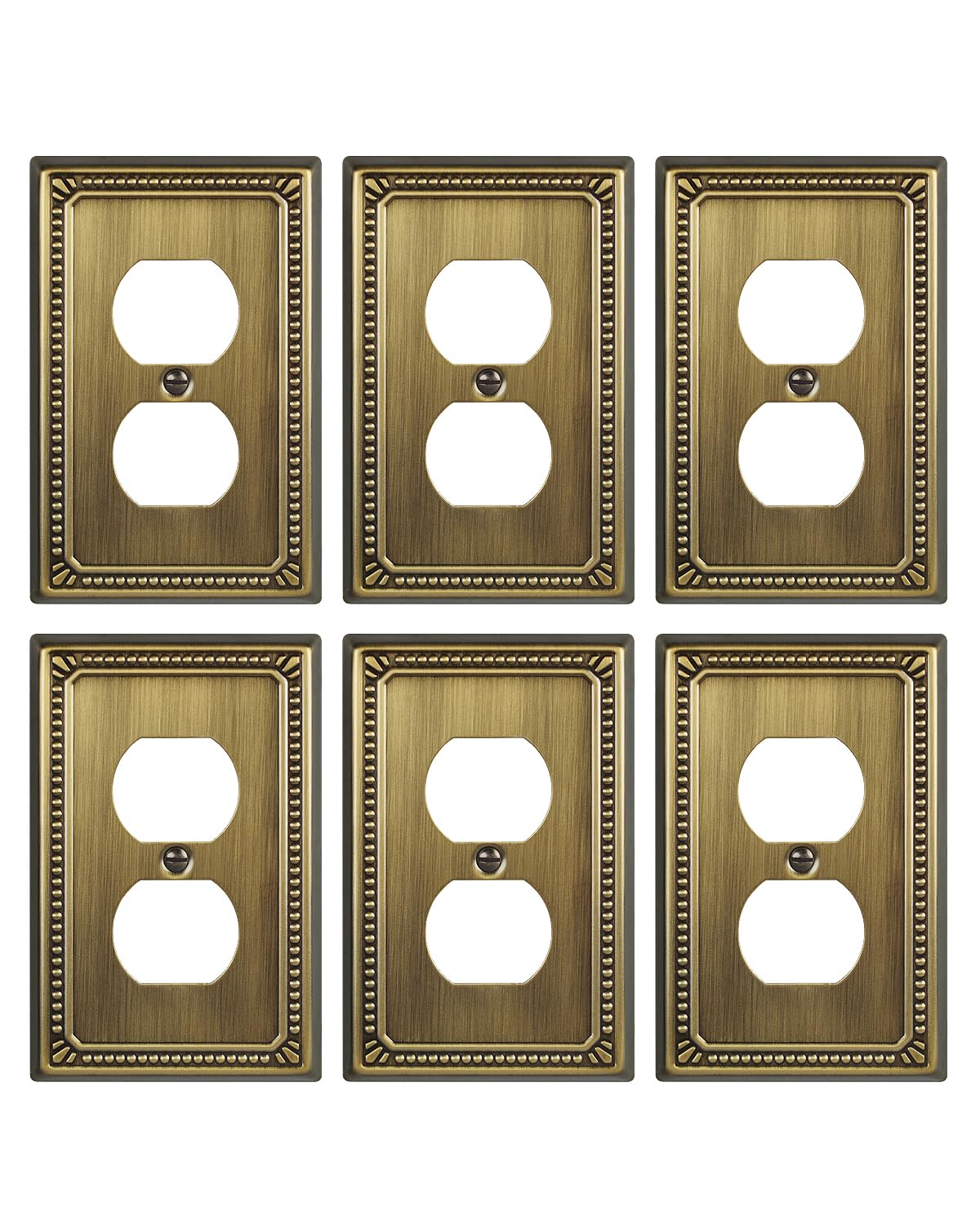 ZILLSEA antique brass duplex wall plate with pearl design for stylish rooms