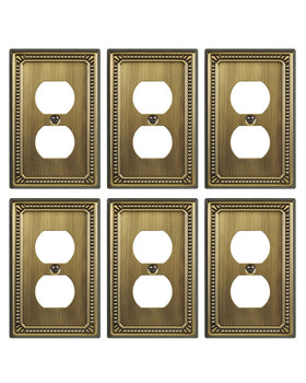 ZILLSEA antique brass duplex wall plate with pearl design for stylish rooms