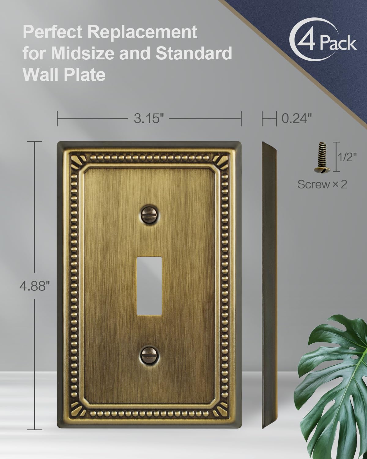 ZILLSEA close-up of durable metal wall plate shows craftsmanship and pearl detailing.
