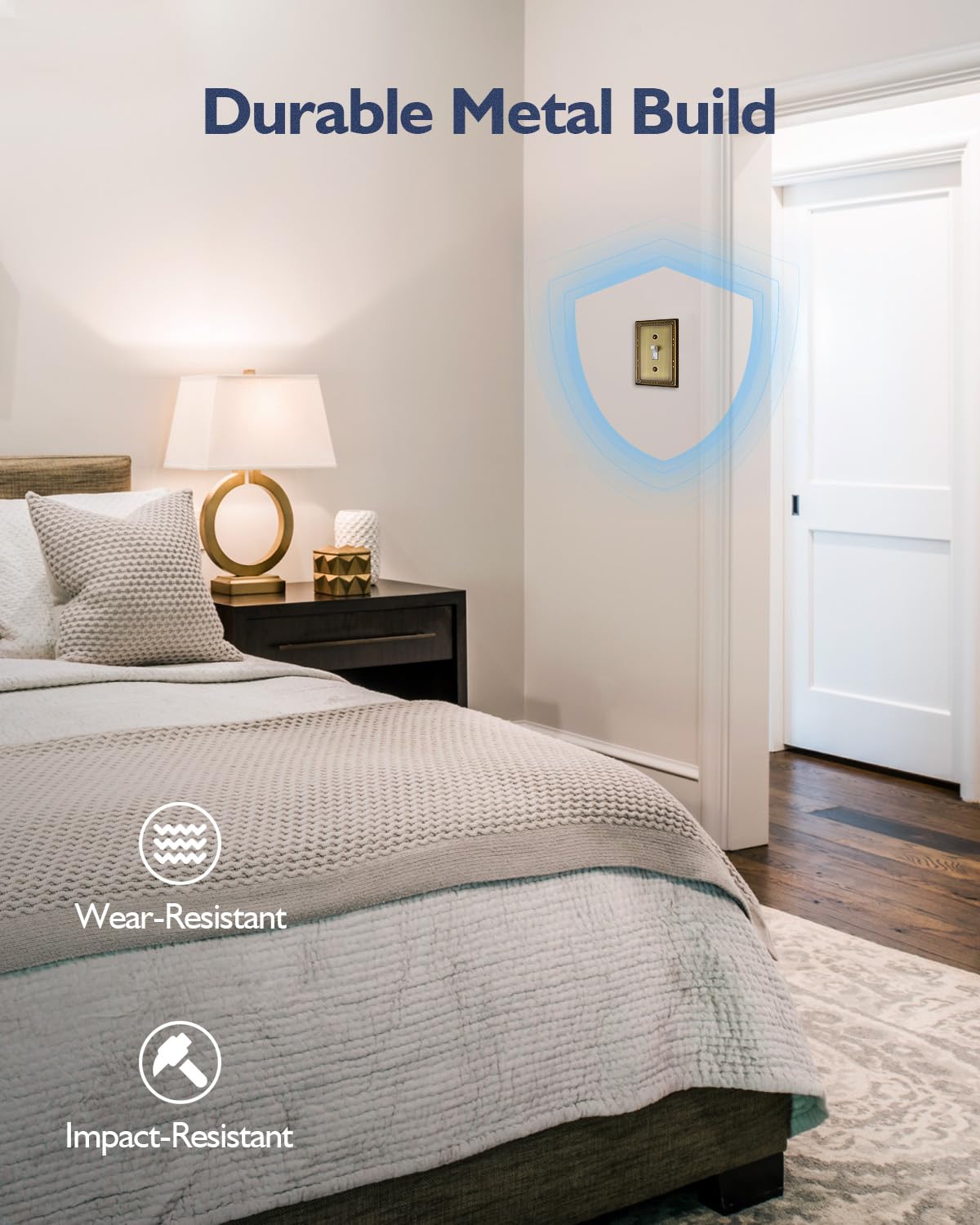 ZILLSEA beaded-design switch cover adds decorative texture to any room.