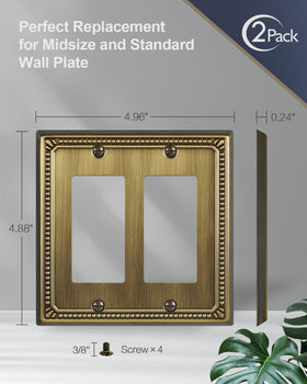 ZILLSEA midsize wall plate measures 4.96 by 4.88 inches for easy replacement.