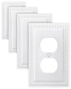 ZILLSEA outlet cover with beaded edge adds timeless white detail to any room.