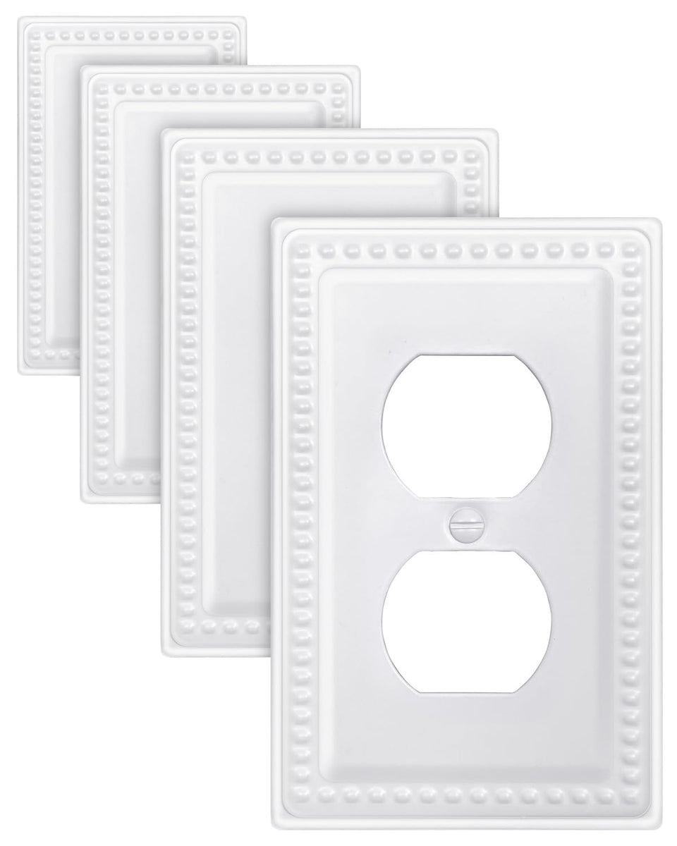 ZILLSEA outlet cover with beaded edge adds timeless white detail to any room.