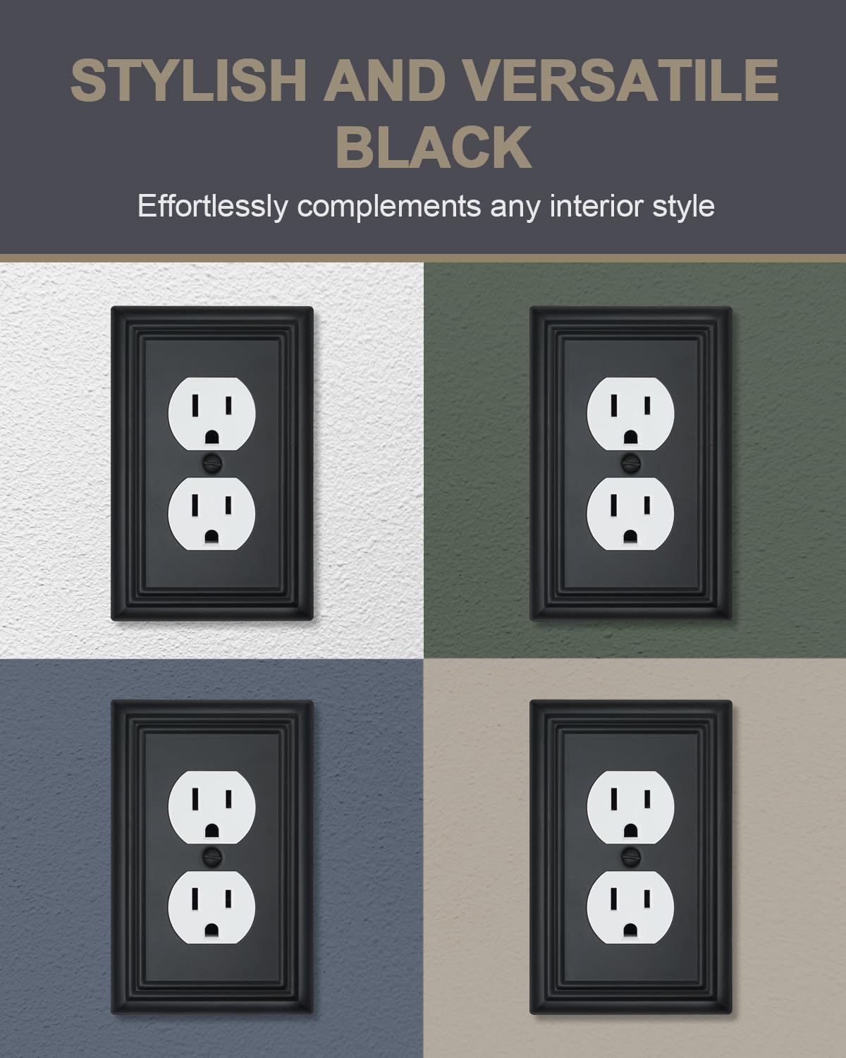 ZILLSEA outlet cover in black features a sleek, contemporary design.