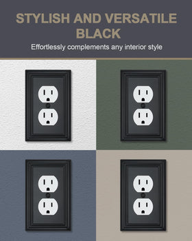 ZILLSEA outlet cover in black features a sleek, contemporary design.