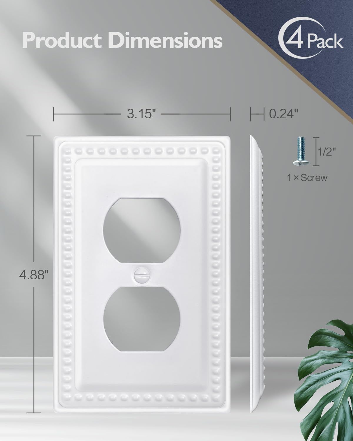 ZILLSEA white-sheen finish on wall plate keeps walls looking fresh.