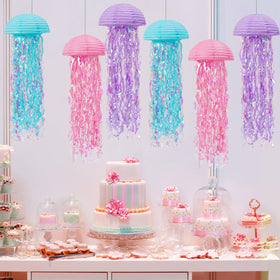Zilue ceiling-hanging jellyfish lanterns ready for quick party ceiling decor