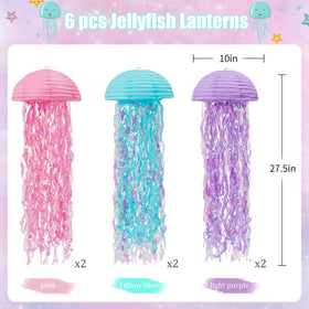 Zilue jellyfish lantern in blue adds ocean mood and ceiling decor for baby showers