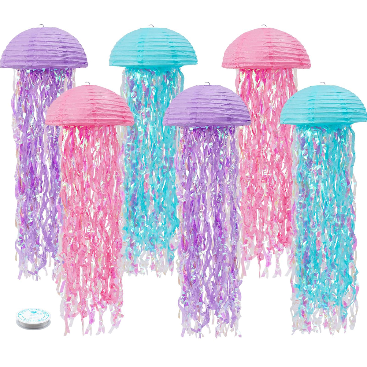 Zilue jellyfish lantern in pink for mermaid party backdrop and underwater vibes