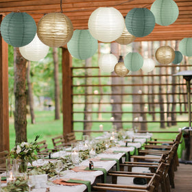 Zilue 8-inch sage green lanterns for versatile party accents
