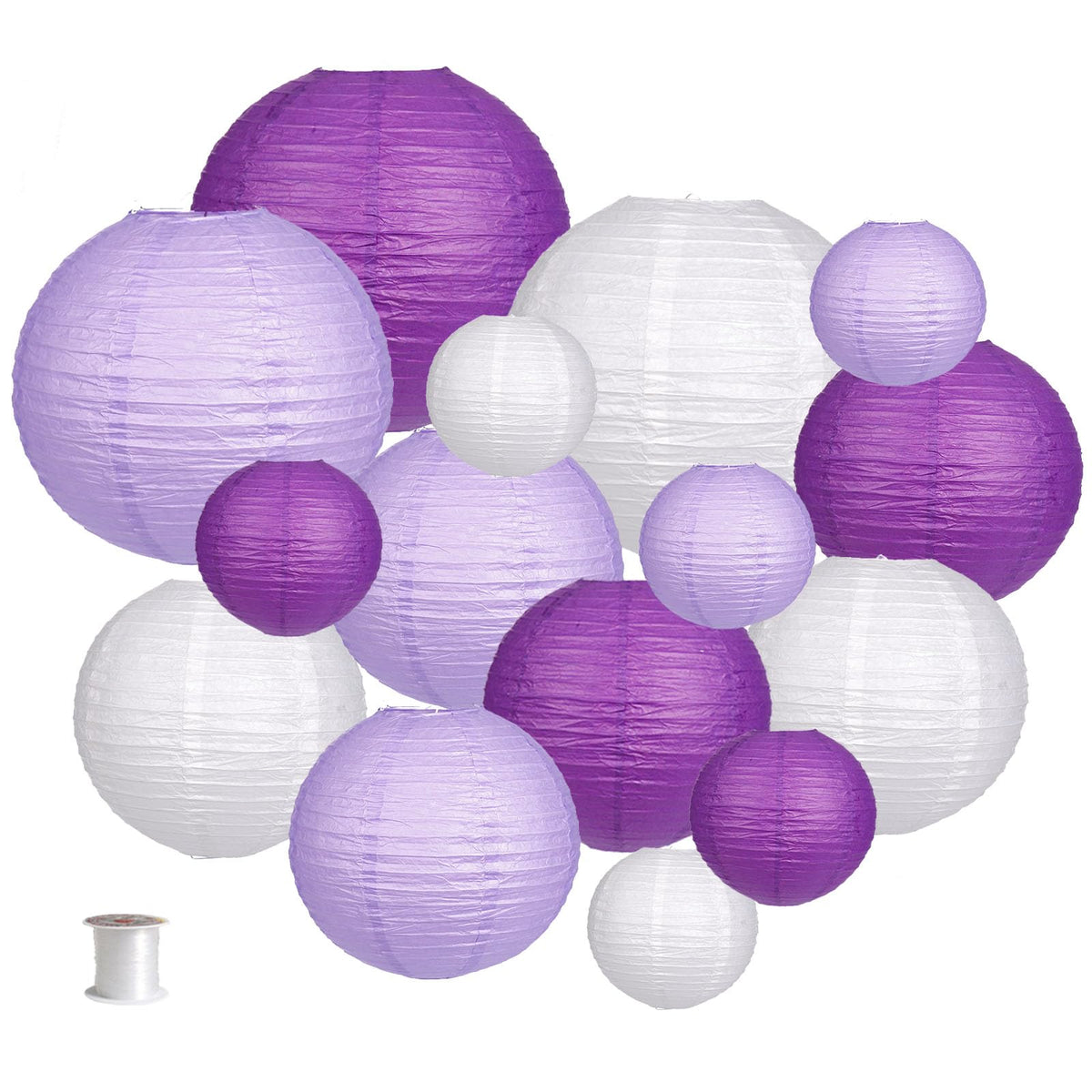 zilue paper lanterns 10-inch purple lavender white set for vibrant party backdrops