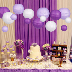 zilue paper lanterns 6-inch purple lavender white add intimate decor accents