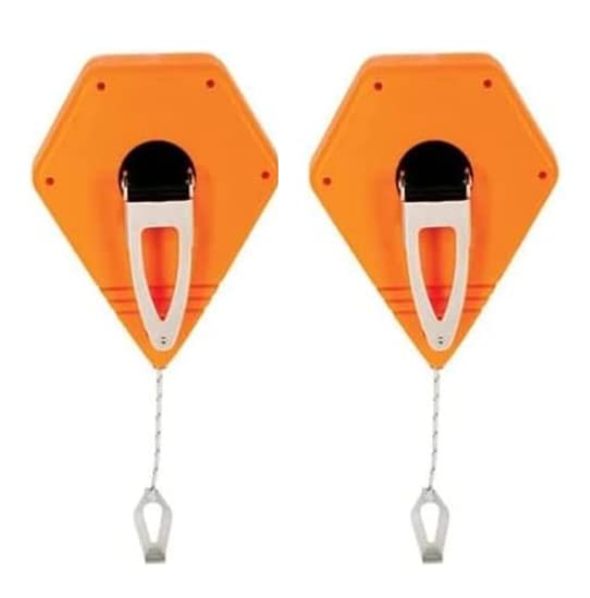 Zimpty Keson P100 octagonal chalk line reel front view with durable steel crank for long life.