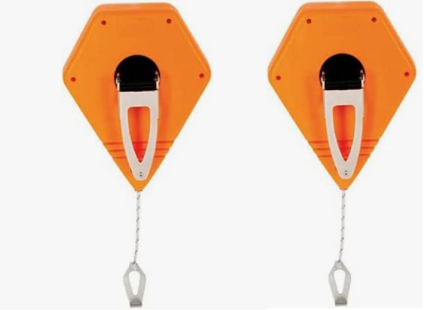 Zimpty Keson P100 package and reel setup showing chalk line tool-only design.