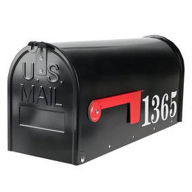 Zinovo metal post mount mailbox outdoor black front view for easy mail delivery