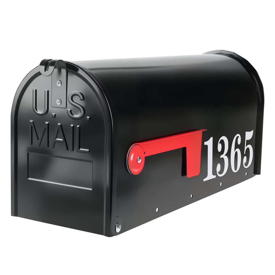 Zinovo metal post mount mailbox outdoor black front view for easy mail delivery