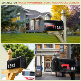 Zinovo modern black post mount mailbox design complements home exterior